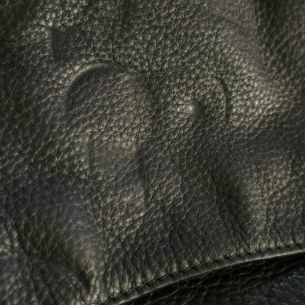 Michael Kors Black Leather Shoulder Bag with Gold Tone Accents - Picture 10 of 14